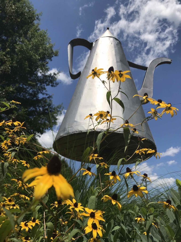 Old Salem Teapot with Flowers